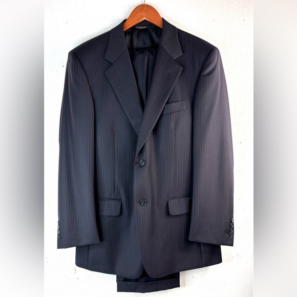 Evan Picone 40R 34 Men’s Wool Navy Pinstripe Dress Suit for Foley's